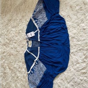 Bohemian blue and white top